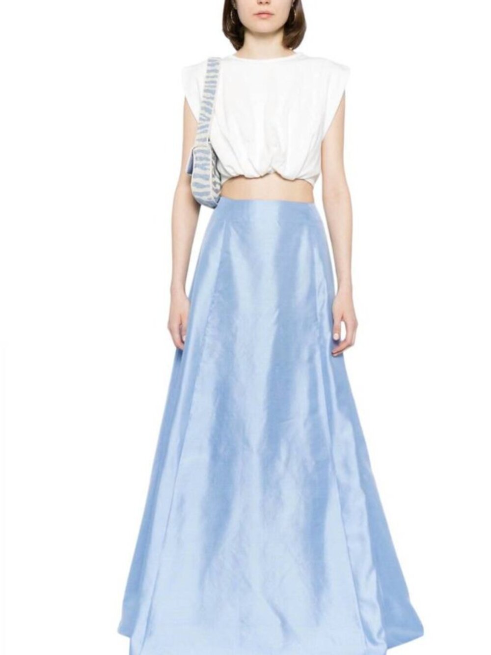 STAUD Vincenzo Maxi Skirt Periwinkle Blue 100% Silk 10 NWT $695 - Picture 4 of 7